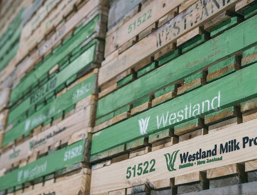 Westland milk products Dairy NZ company pallet logo