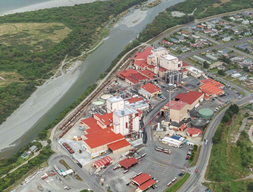 hokitika aerial Westland Milk Products NZ Dairy New Zealand Milk